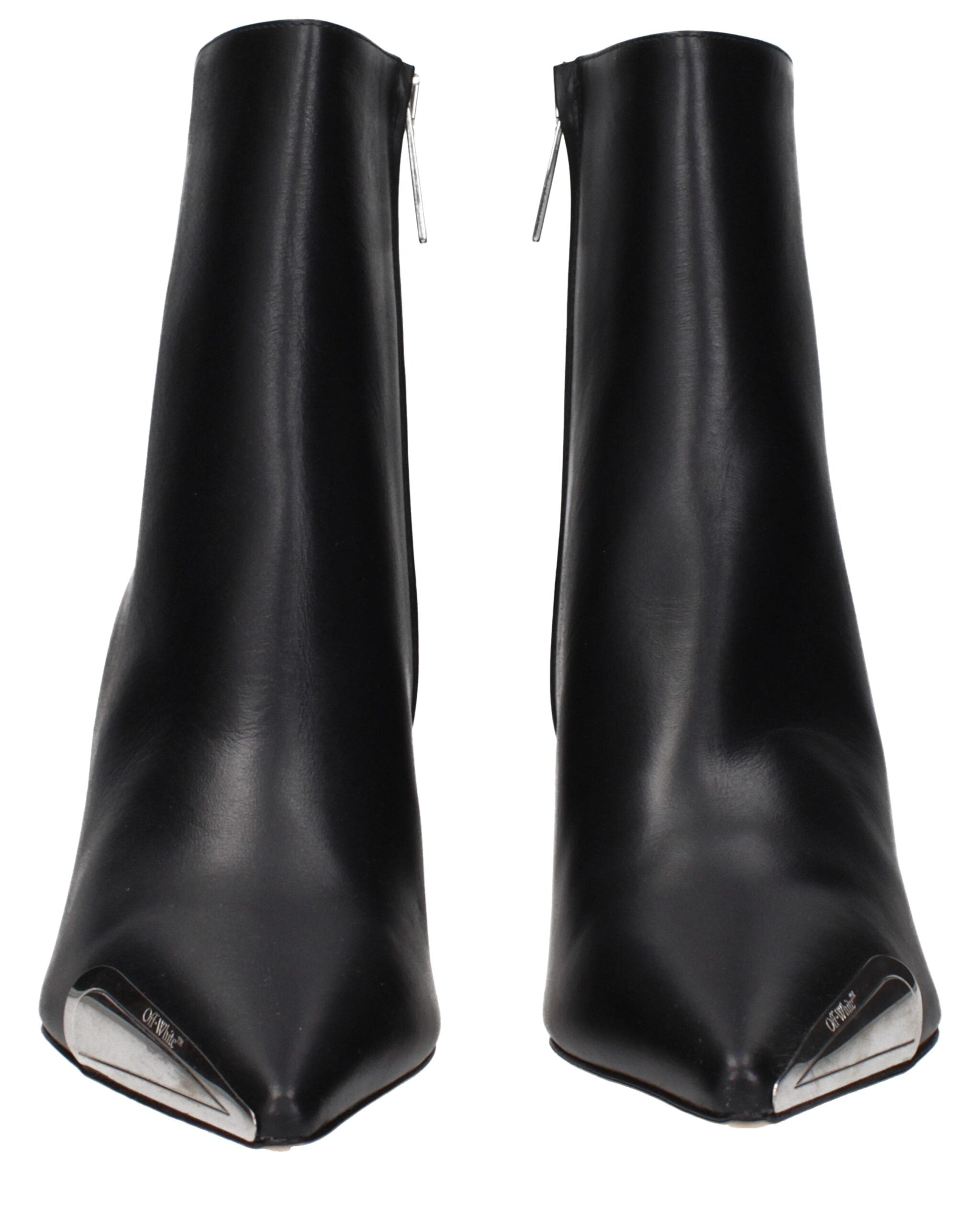 Black Leather Ankle Boots