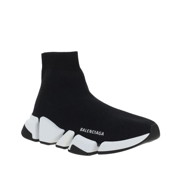 Black Polyester Athletic Sneakers