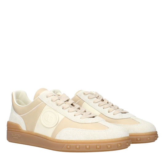 Beige Fabric Low Top Sneakers