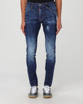 Blue Cotton Skinny Jeans