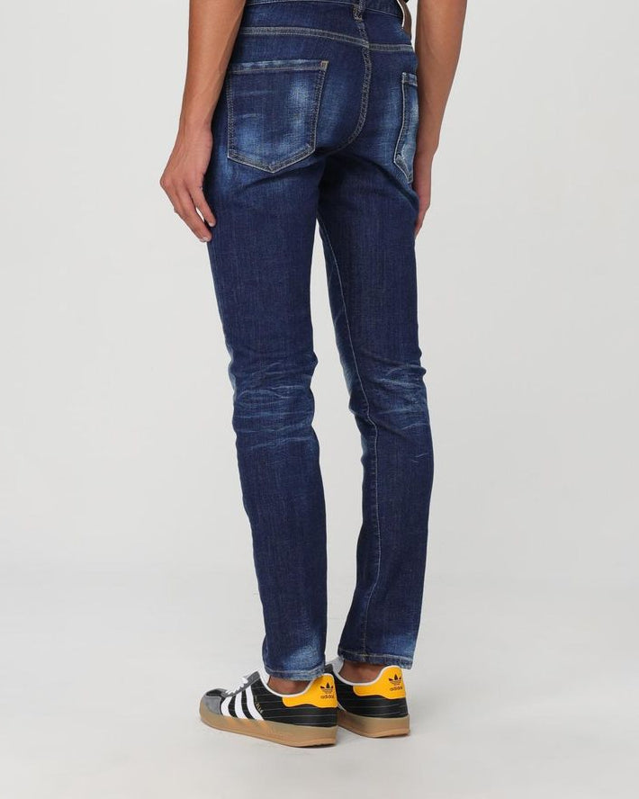 Blue Cotton Skinny Jeans