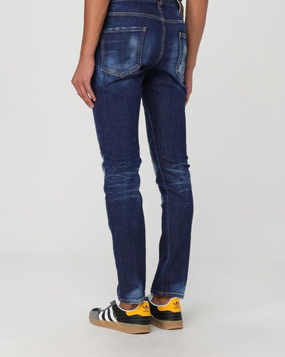 Blue Cotton Skinny Jeans