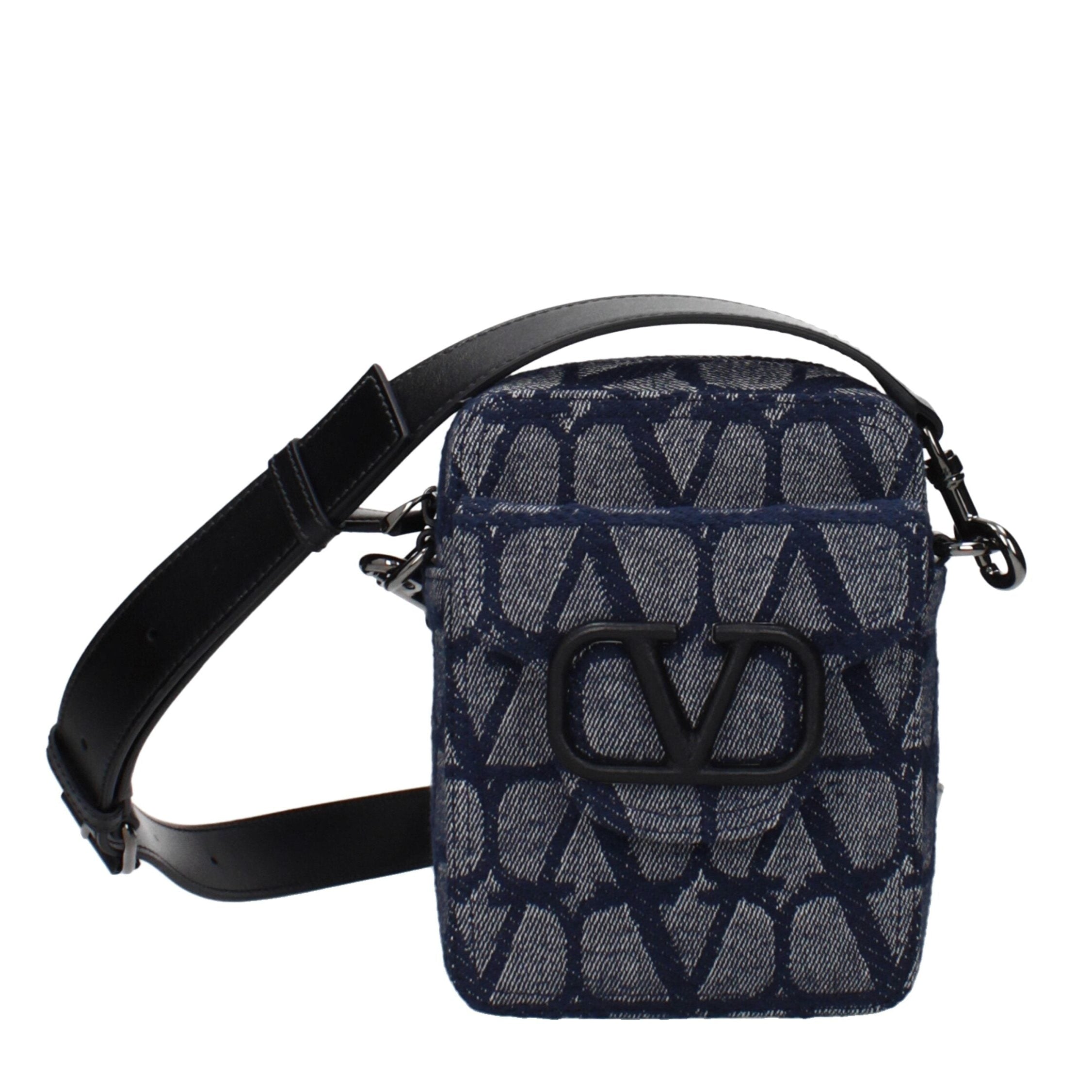 Blue Fabric Crossbody Bag