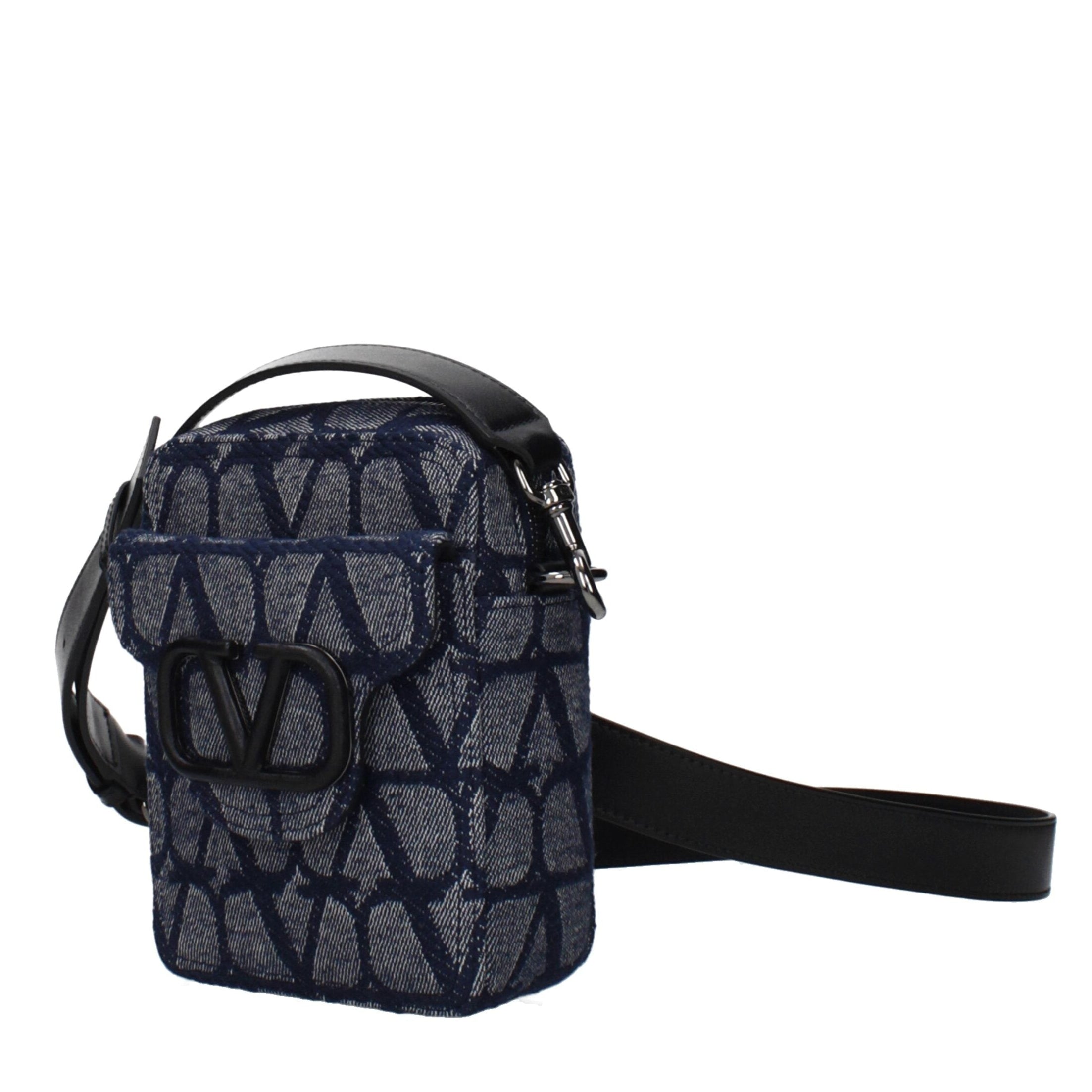 Blue Fabric Crossbody Bag