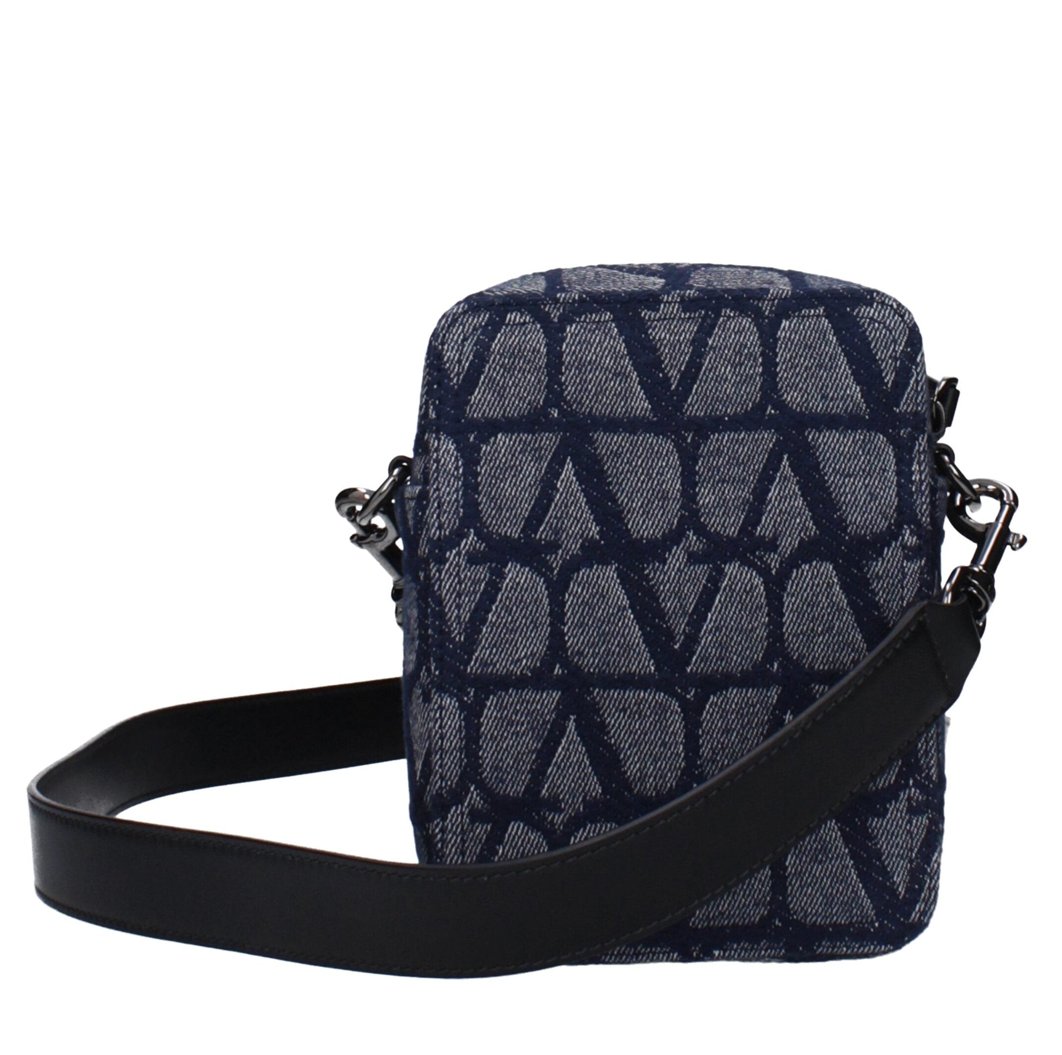 Blue Fabric Crossbody Bag