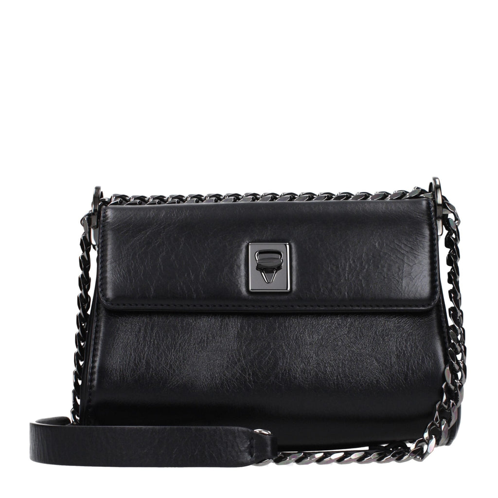 Black Leather Crossbody Bag