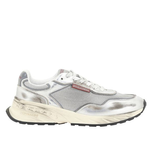White Calf Leather Bos Taurus Athletic Sneakers