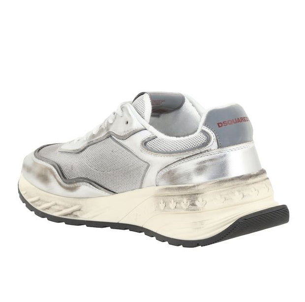 White Calf Leather Bos Taurus Athletic Sneakers