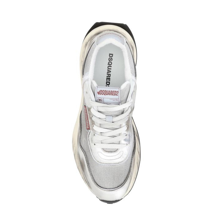 White Calf Leather Bos Taurus Athletic Sneakers