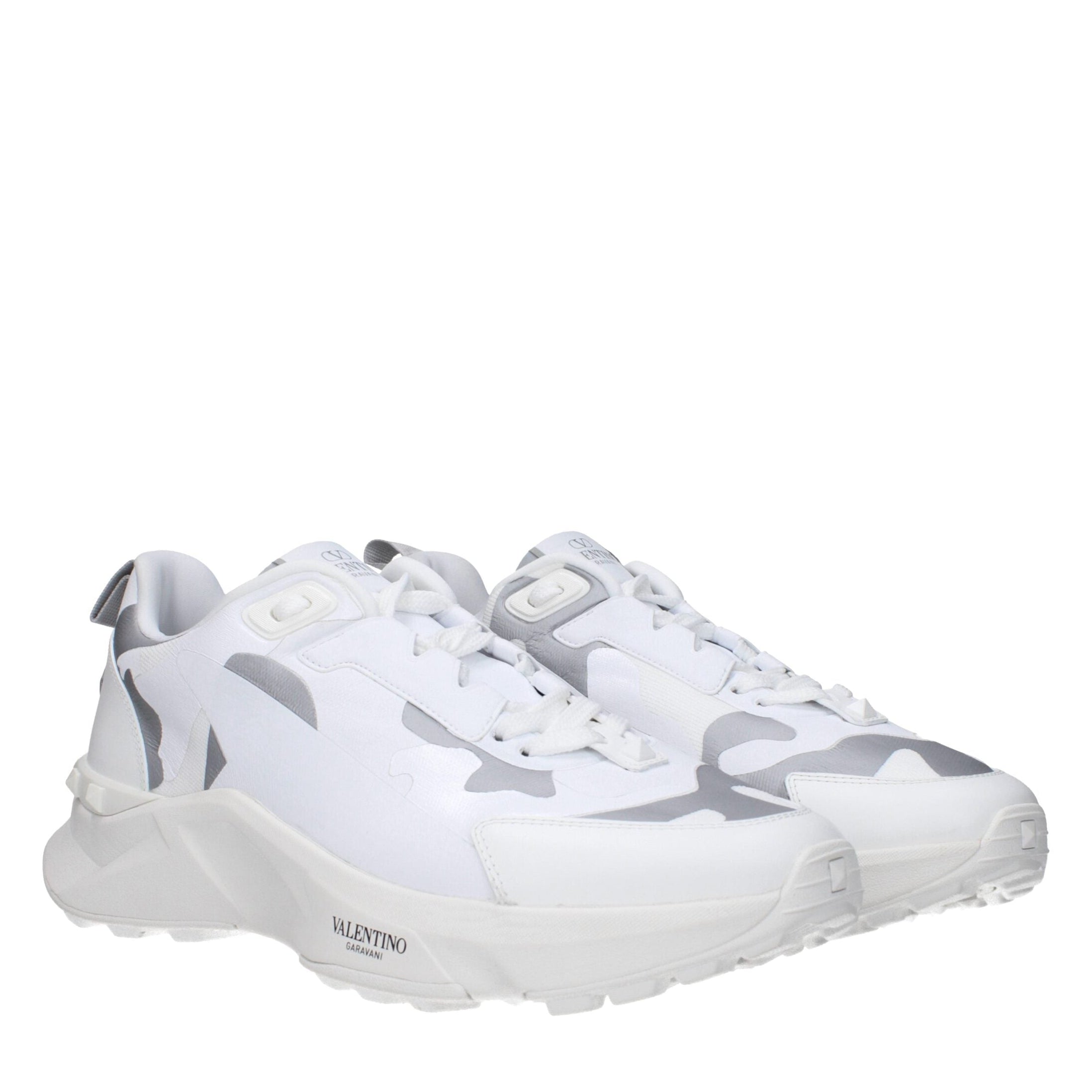 White Fabric Athletic Sneakers
