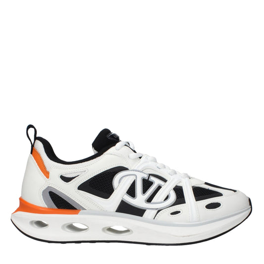 White Fabric Athletic Sneakers
