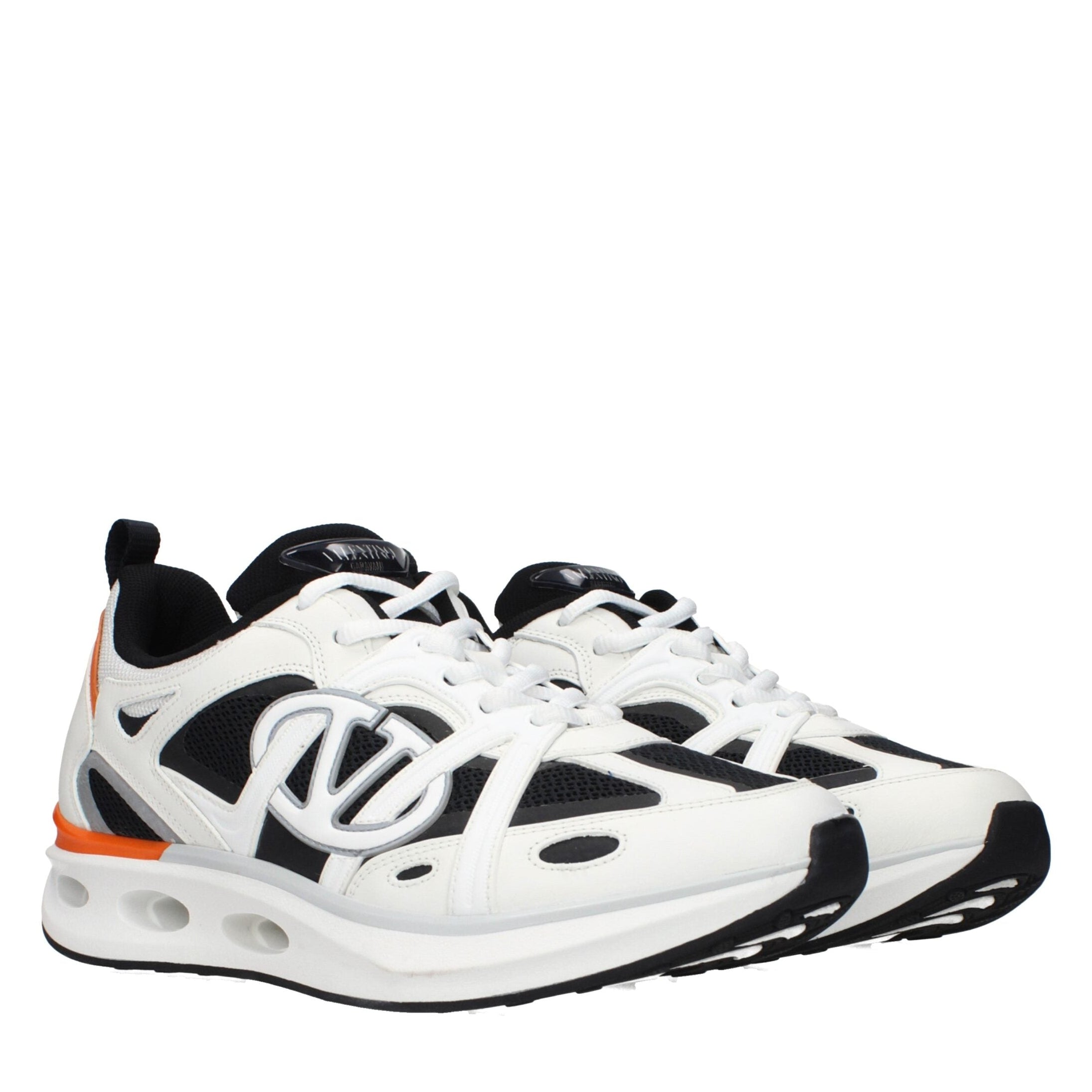 White Fabric Athletic Sneakers