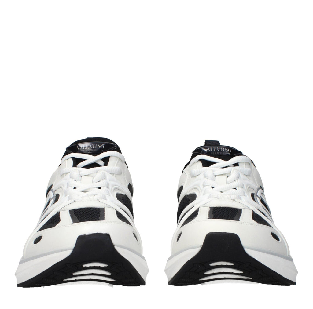 White Fabric Athletic Sneakers