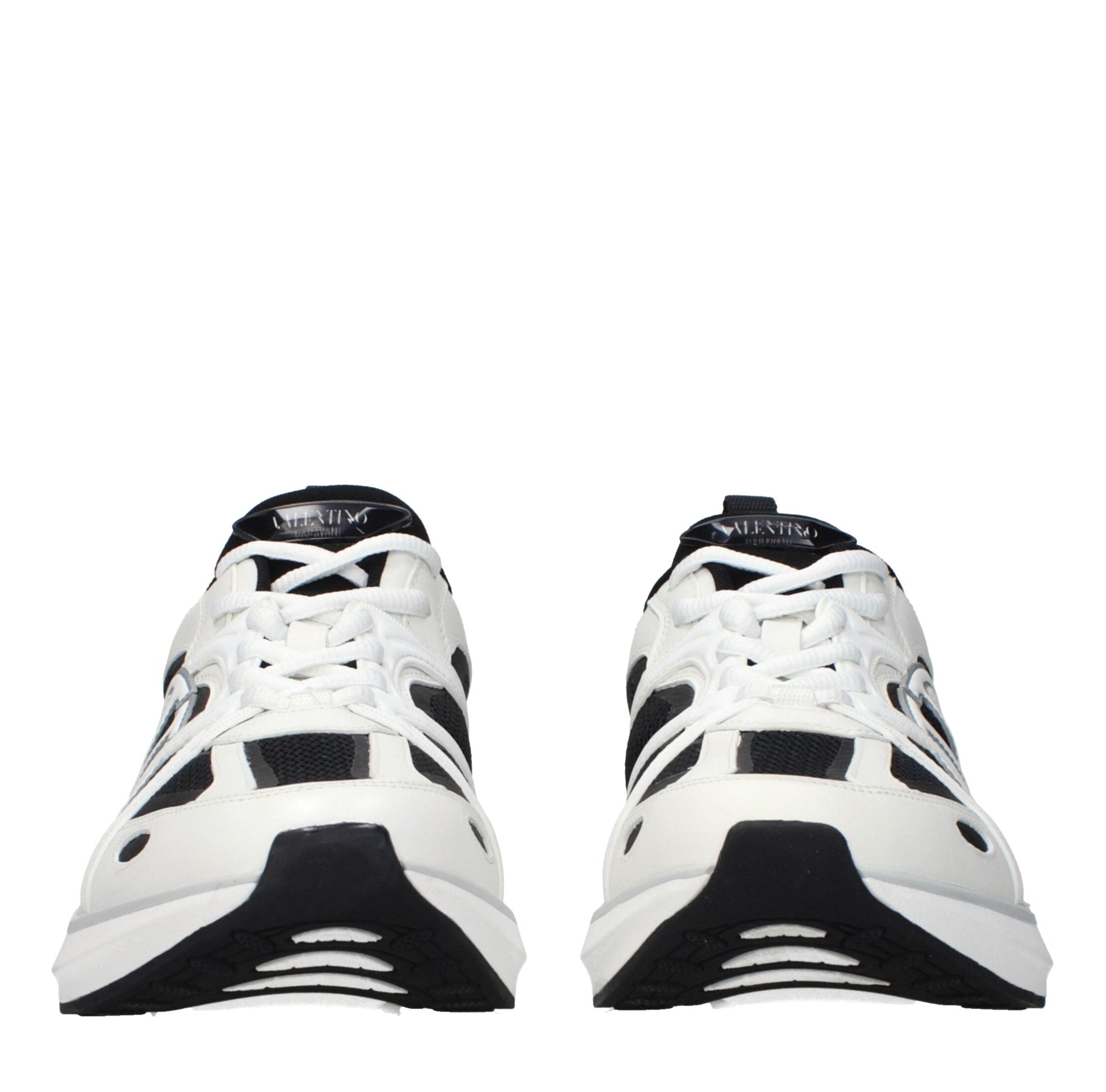 White Fabric Athletic Sneakers