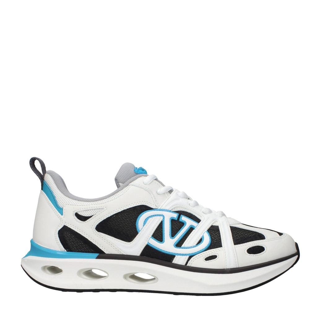White Fabric Athletic Sneakers