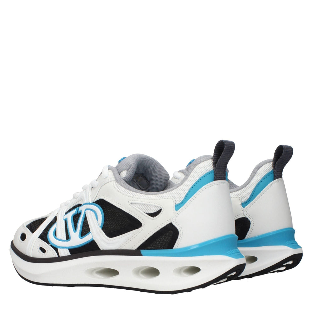 White Fabric Athletic Sneakers