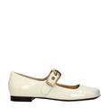 Beige Leather Ballet Flats