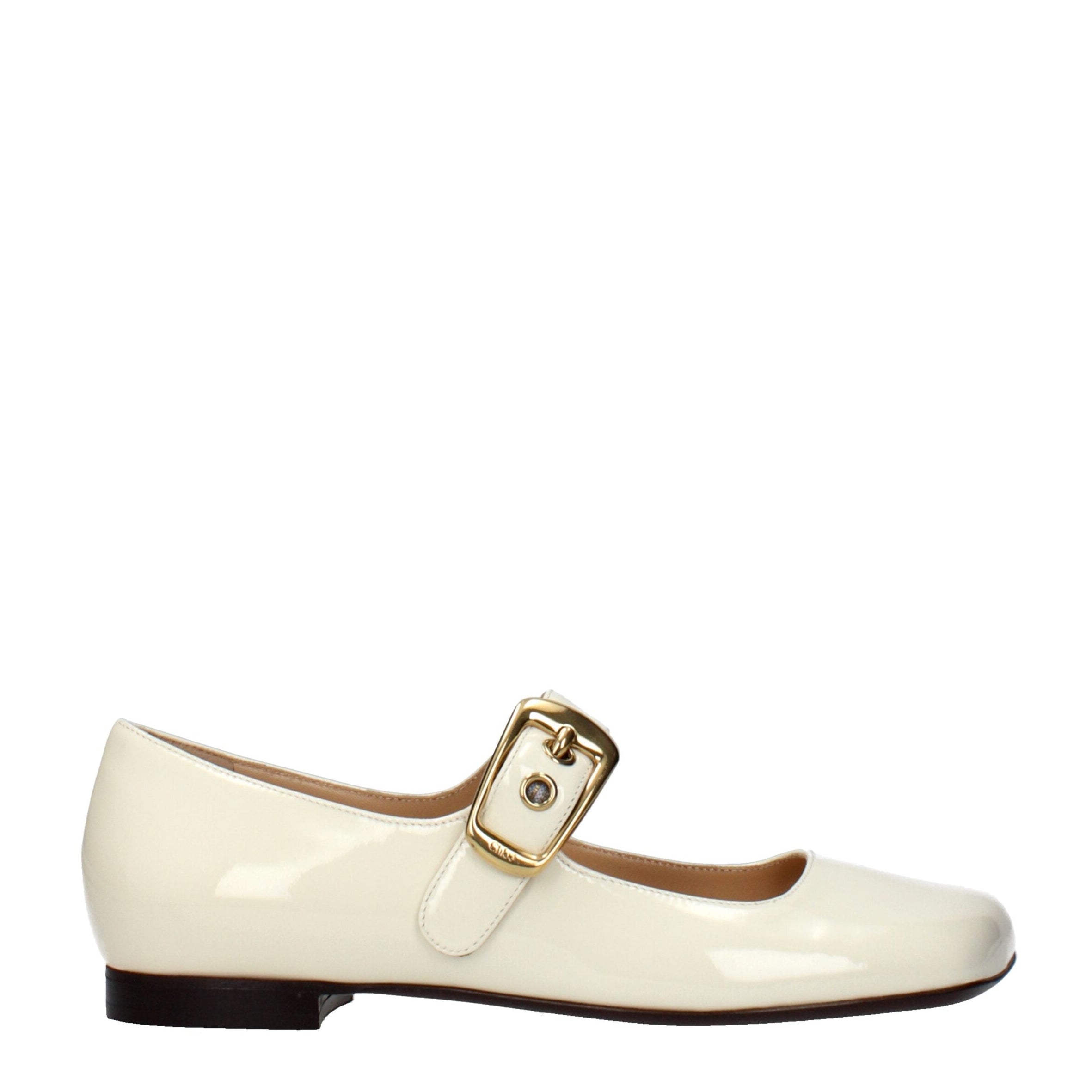Beige Leather Ballet Flats