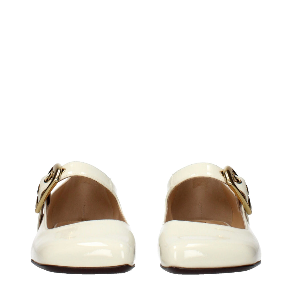 Beige Leather Ballet Flats