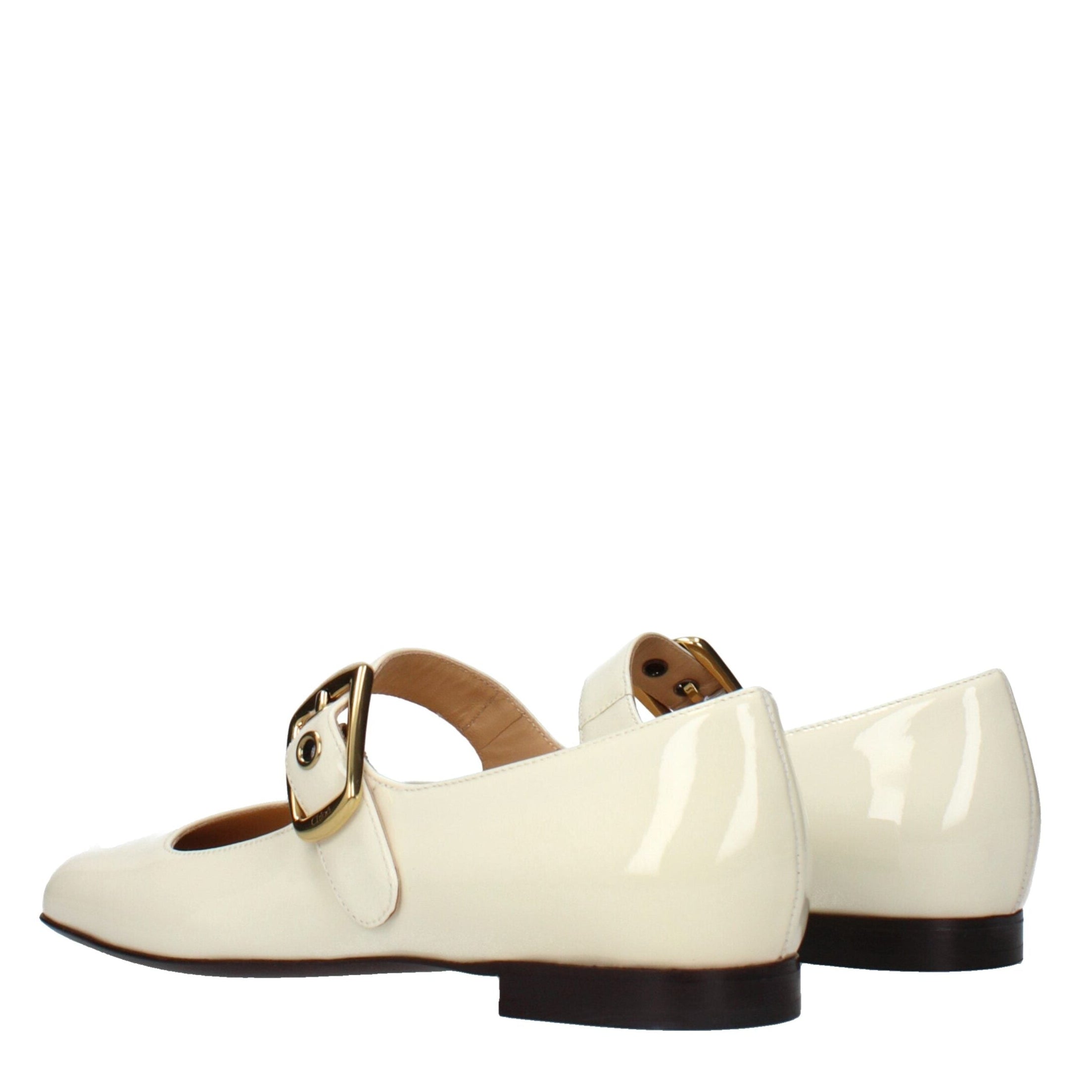 Beige Leather Ballet Flats