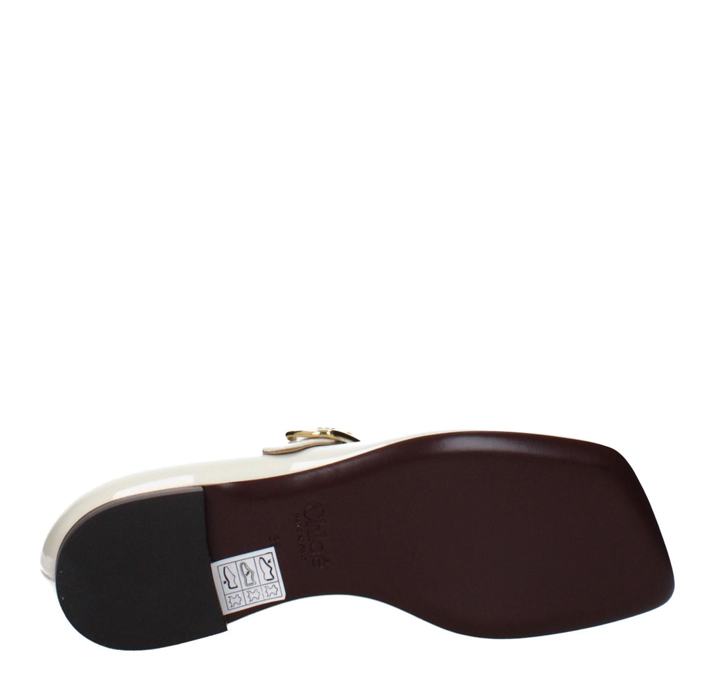 Beige Leather Ballet Flats