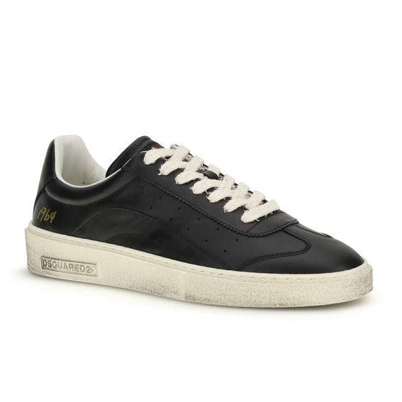 Black Calf Leather Bos Taurus Low Top Sneakers