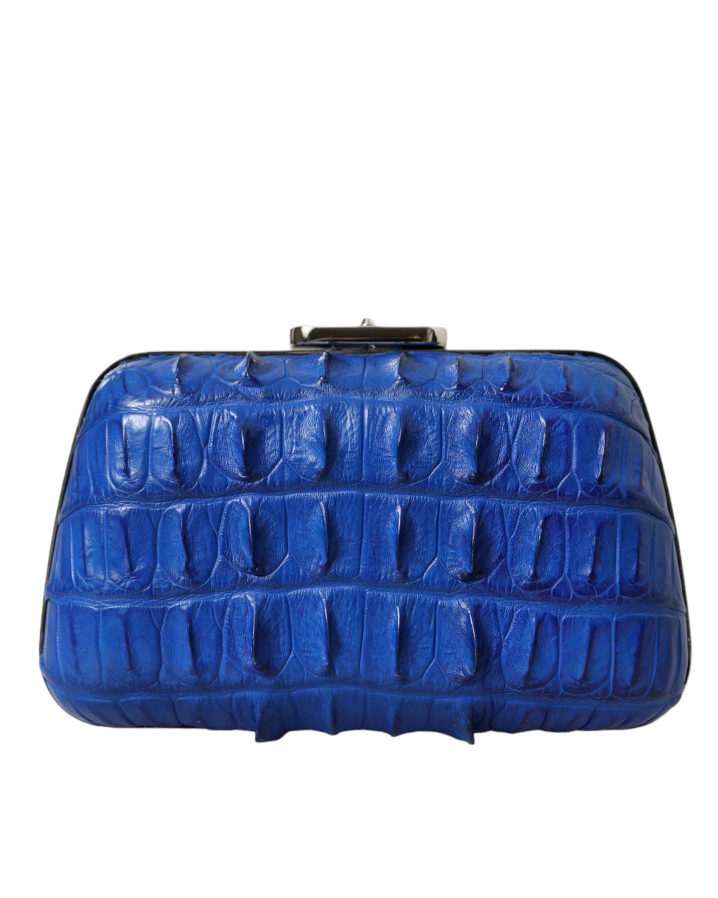 Balenciaga – Crocodile Skin Leather Evening Clutch Bag Blue Electrique