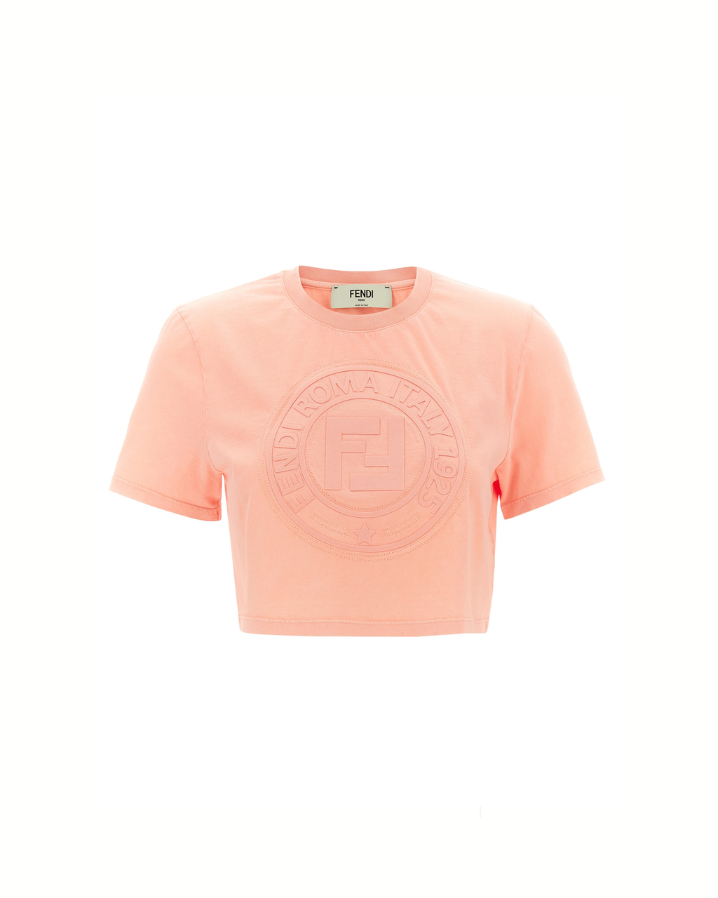 Fendi Roma Embroidered Crop T-Shirt