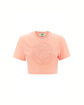 Fendi Roma Embroidered Crop T-Shirt