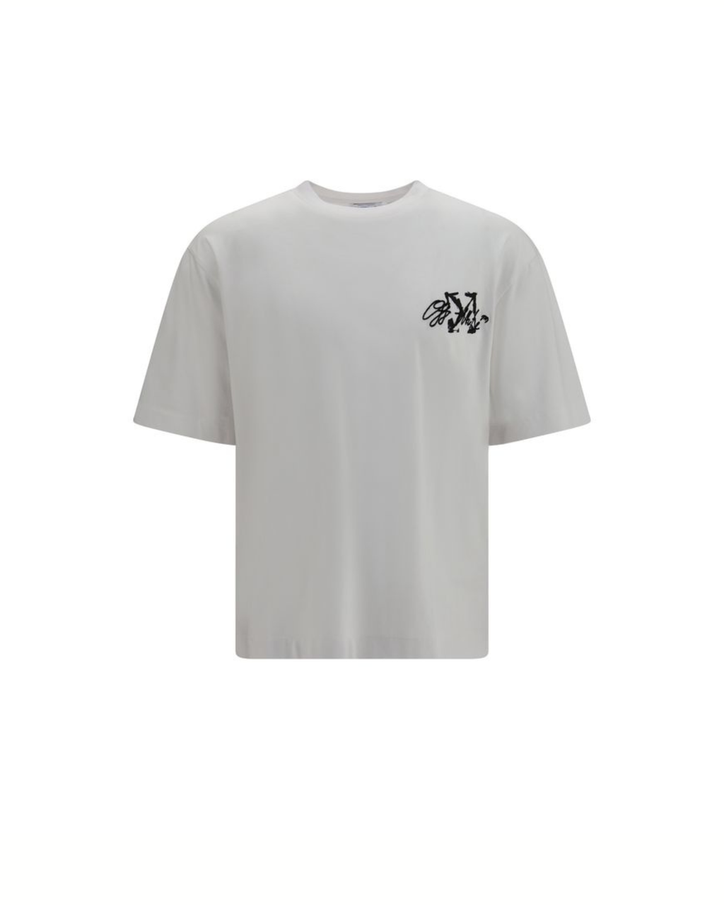 Off-White - Stroke Skate T-Shirt Bianca con Logo Ricamato