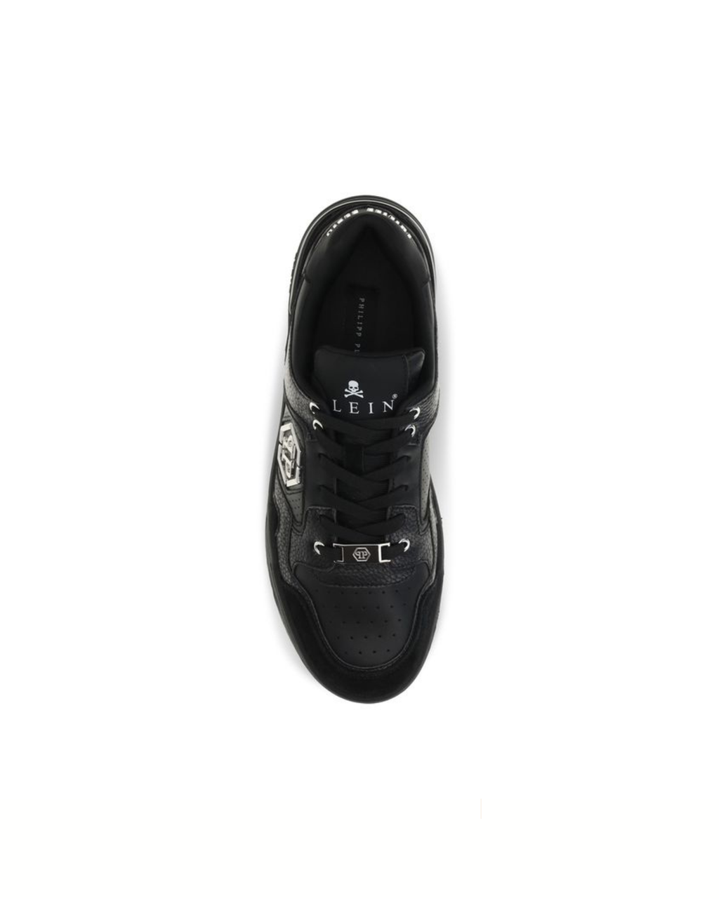 Philipp Plein Predator V2 Low Top Sneakers Nere con Logo Hexagon PP