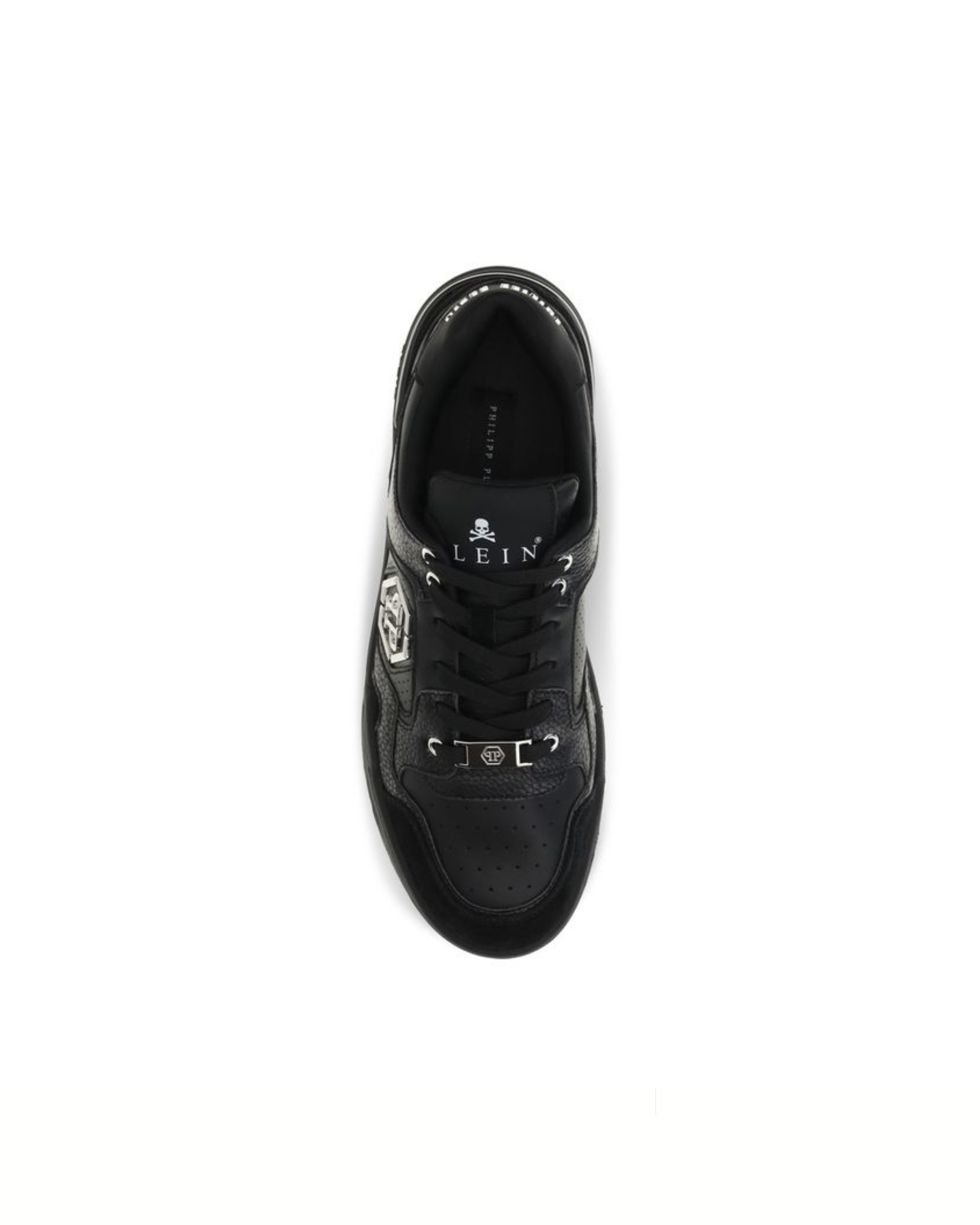 Philipp Plein Predator V2 Low Top Sneakers Nere con Logo Hexagon PP