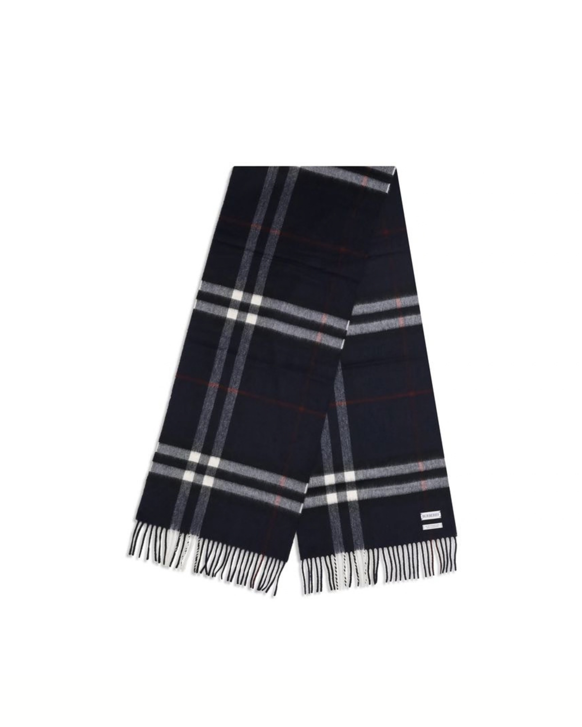 Burberry - Check Scarf in Cashmere Blu Navy