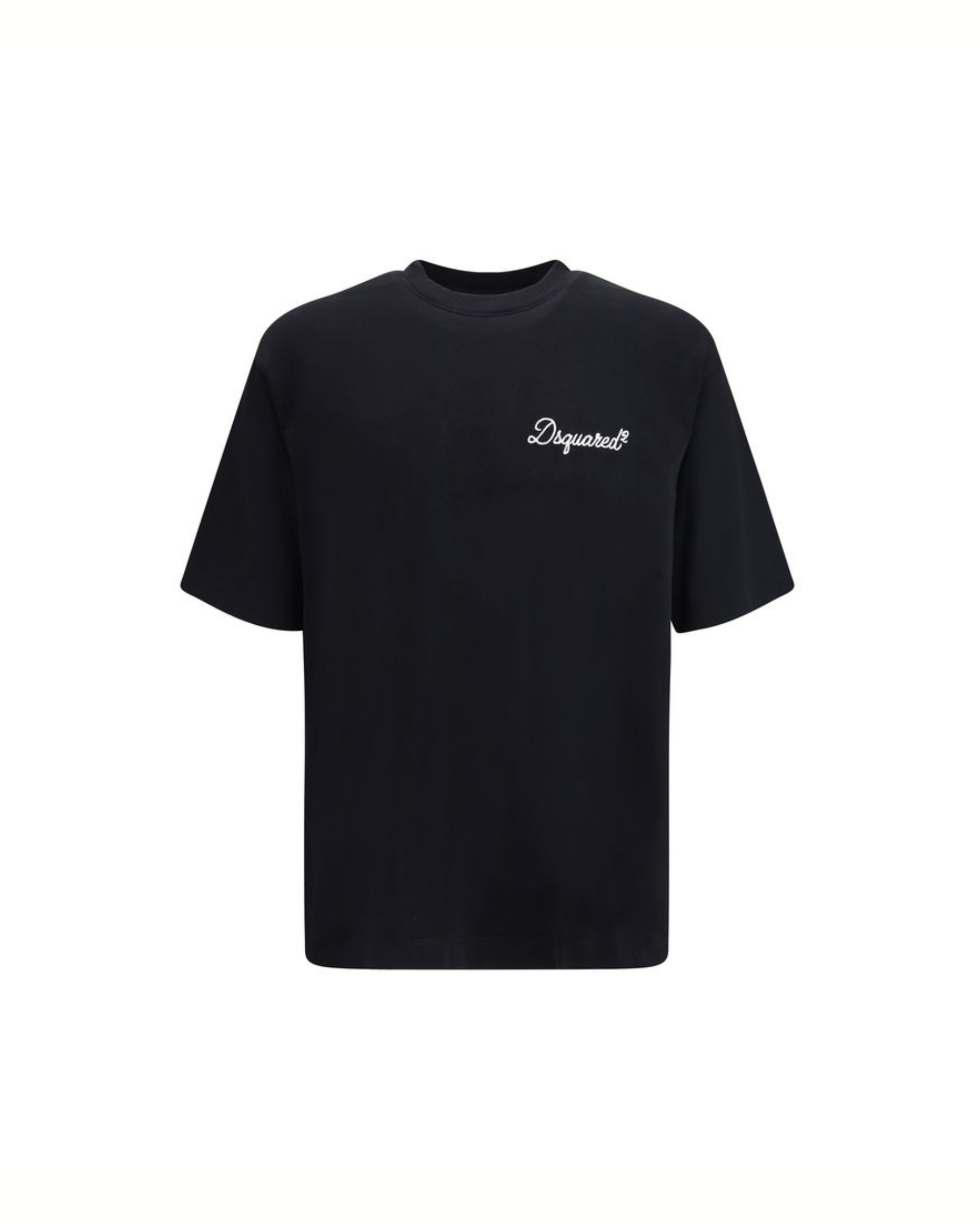 Dsquared2 Signature T-Shirt Oversize Nera con Logo Ricamato