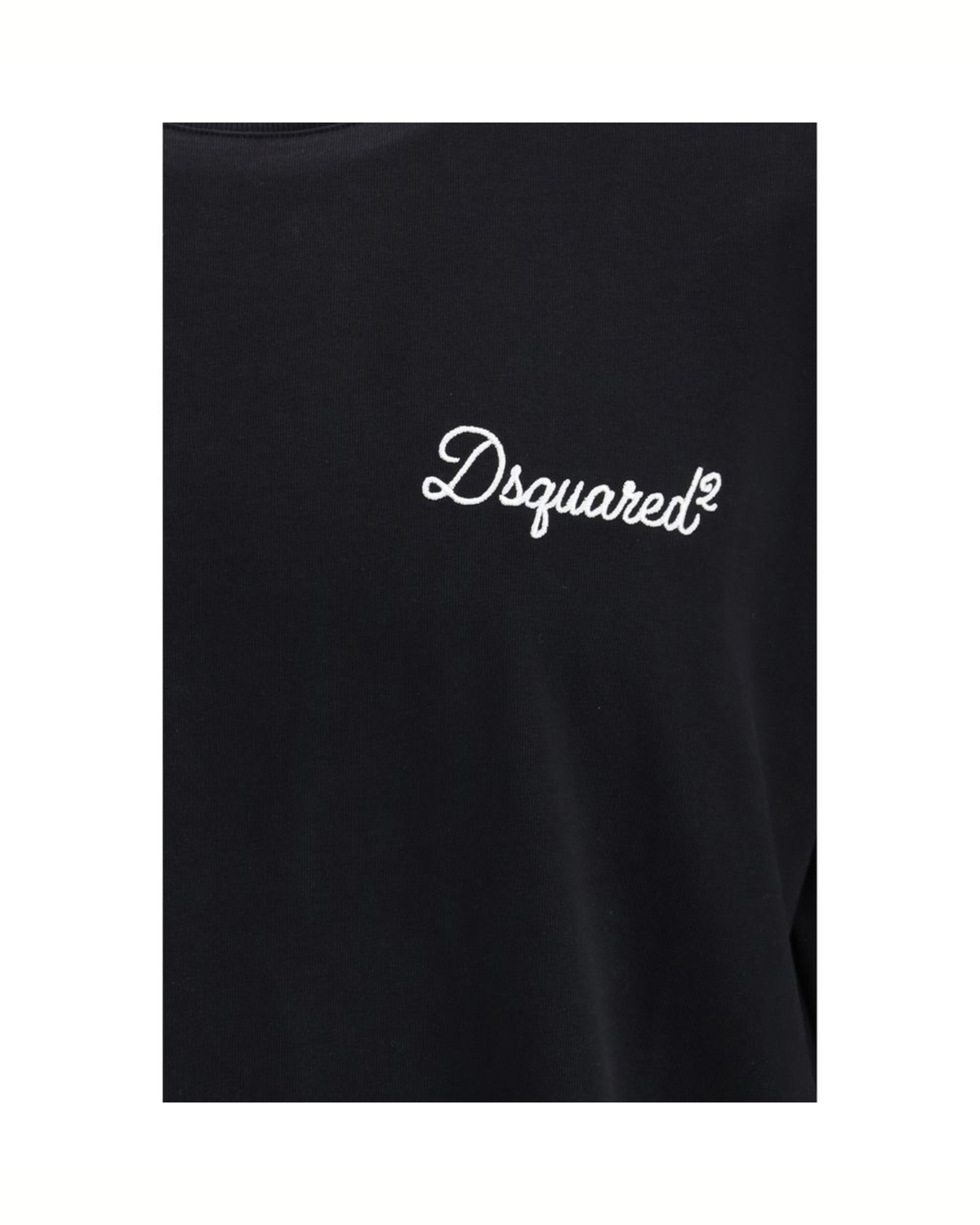 Dsquared2 Signature T-Shirt Oversize Nera con Logo Ricamato