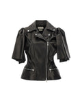 Alexander McQueen – Bow Knot Leather Biker Jacket Black