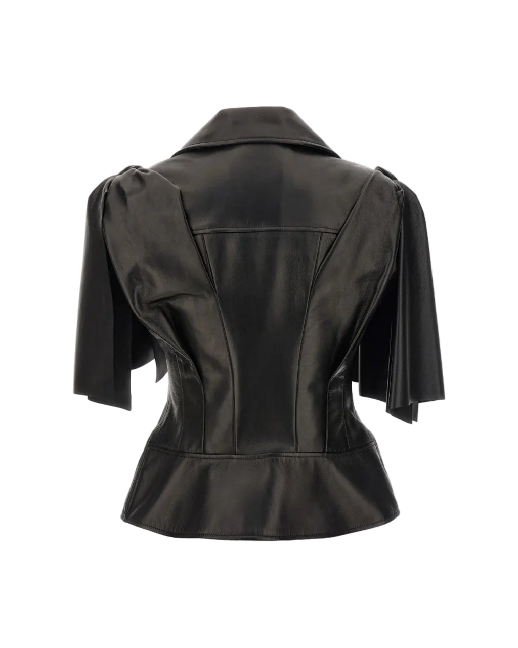 Alexander McQueen – Bow Knot Leather Biker Jacket Black