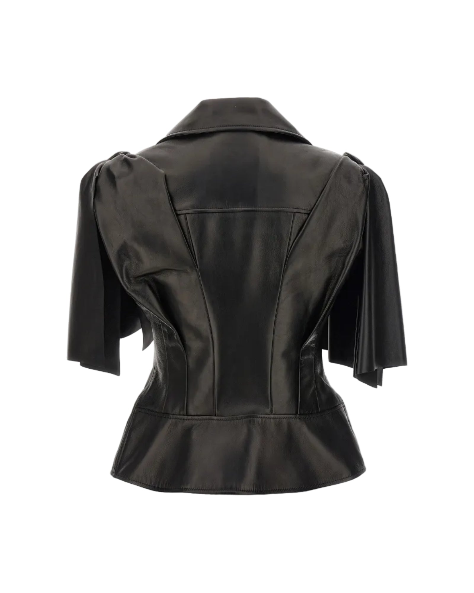 Alexander McQueen – Bow Knot Leather Biker Jacket Black