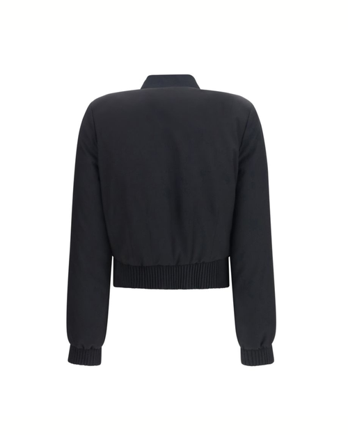Alexander McQueen Buttoned Bomber Jacket Black