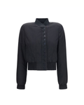 Alexander McQueen Buttoned Bomber Jacket Black