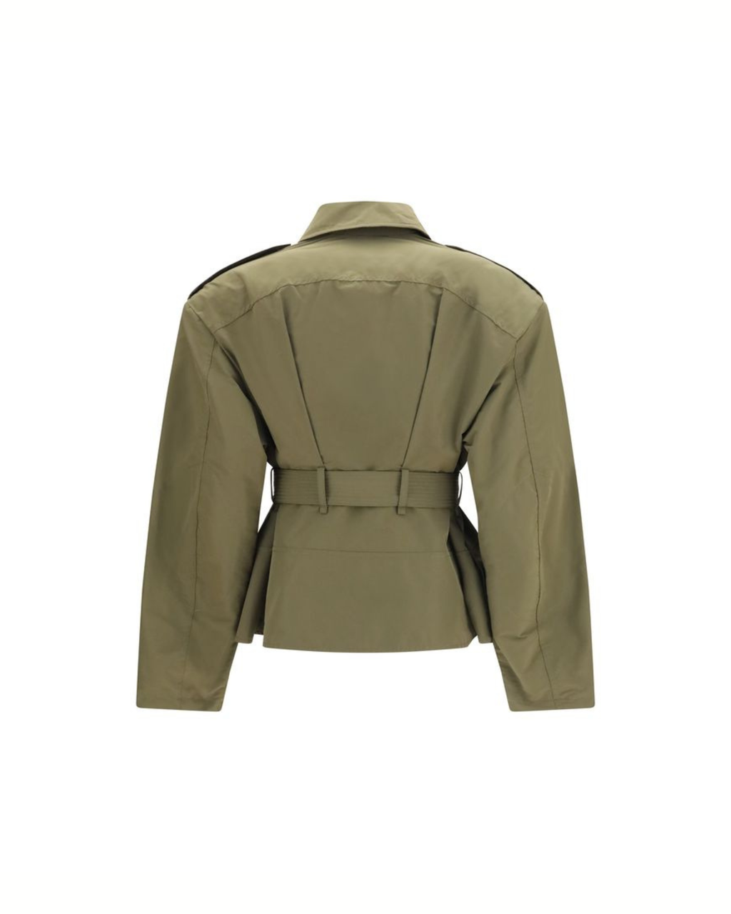 Alexander McQueen Cropped Belted High-Neck Jacket