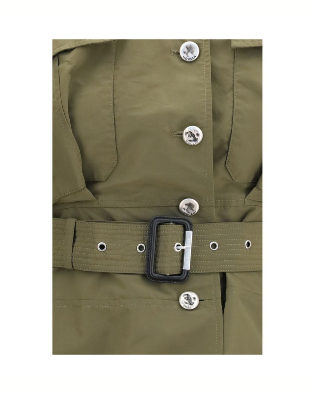 Alexander McQueen Cropped Belted High-Neck Jacket
