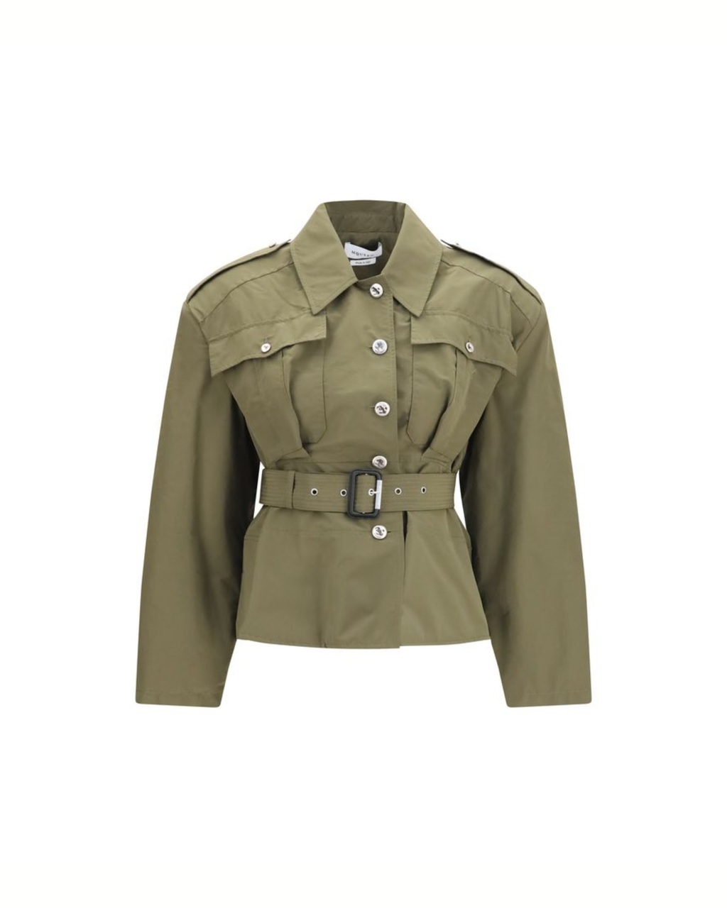 Alexander McQueen Cropped Belted High-Neck Jacket