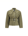 Alexander McQueen Cropped Belted High-Neck Jacket