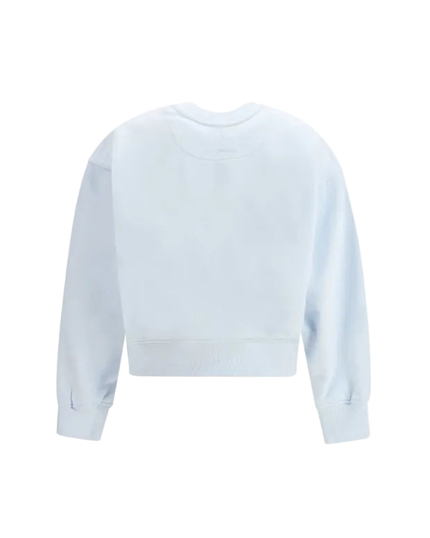 Alexander McQueen – Felpa Oversize Celeste con Logo McQueen a Contrasto