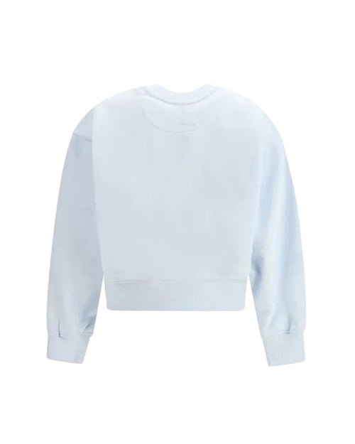 Alexander McQueen – Felpa Oversize Celeste con Logo McQueen a Contrasto
