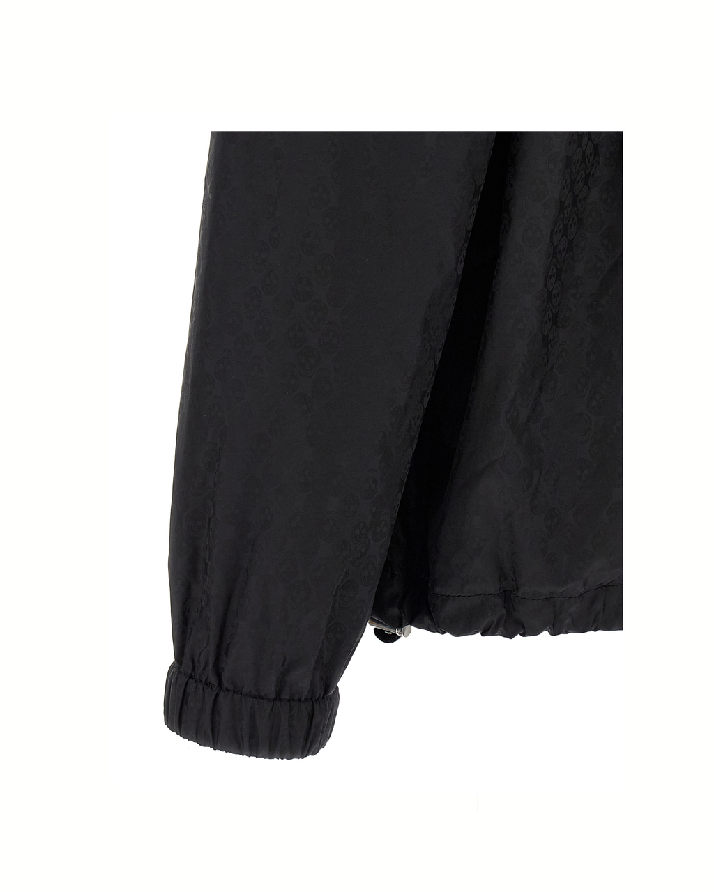 Alexander McQueen Giacca Skull Jacquard in Nylon Nero con Cappuccio