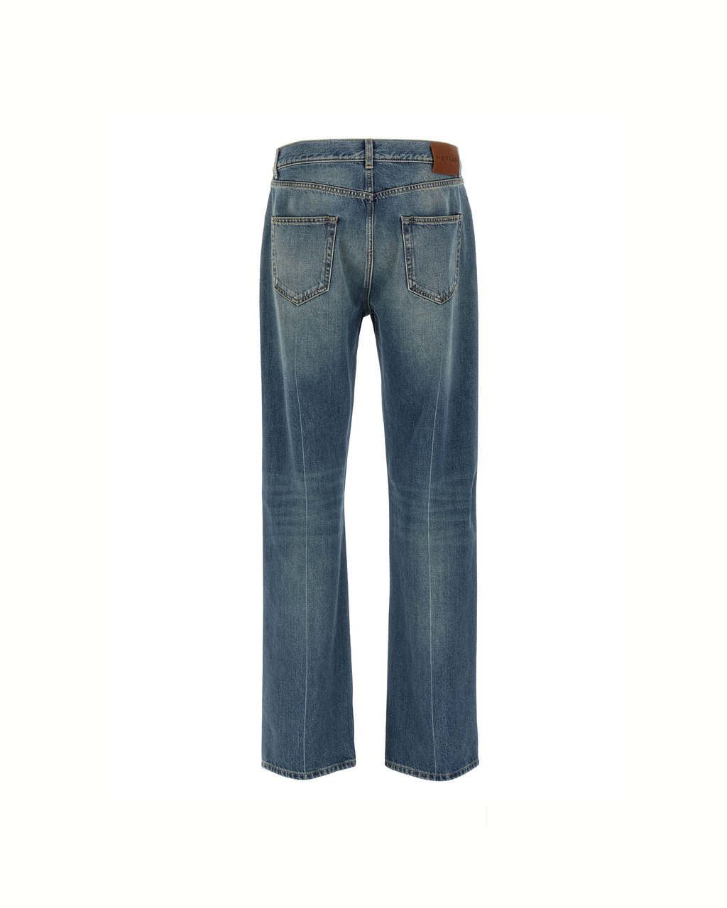 Alexander McQueen Jeans Blu Stonewashed con Skull Tag