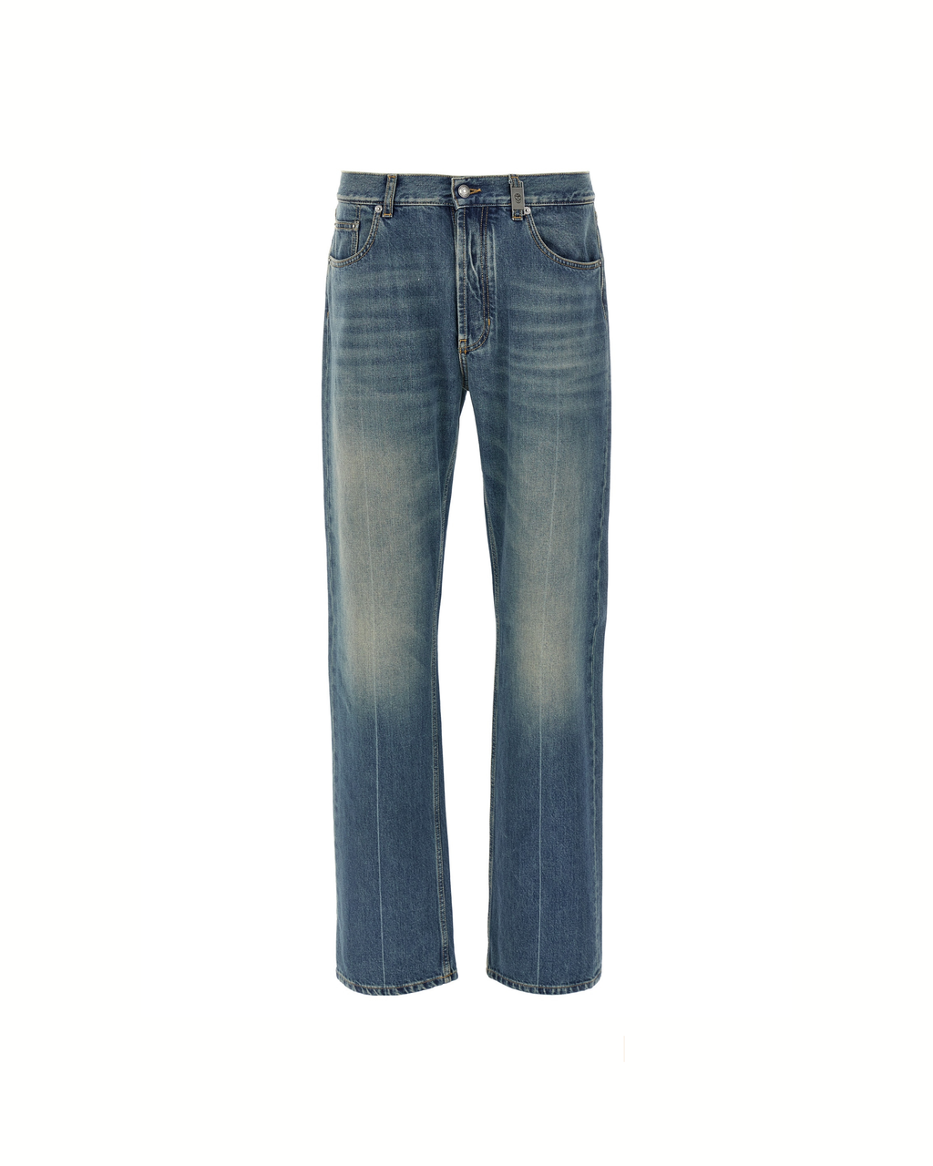 Alexander McQueen Jeans Blu Stonewashed con Skull Tag