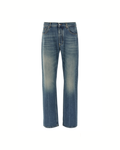 Alexander McQueen Jeans Blu Stonewashed con Skull Tag